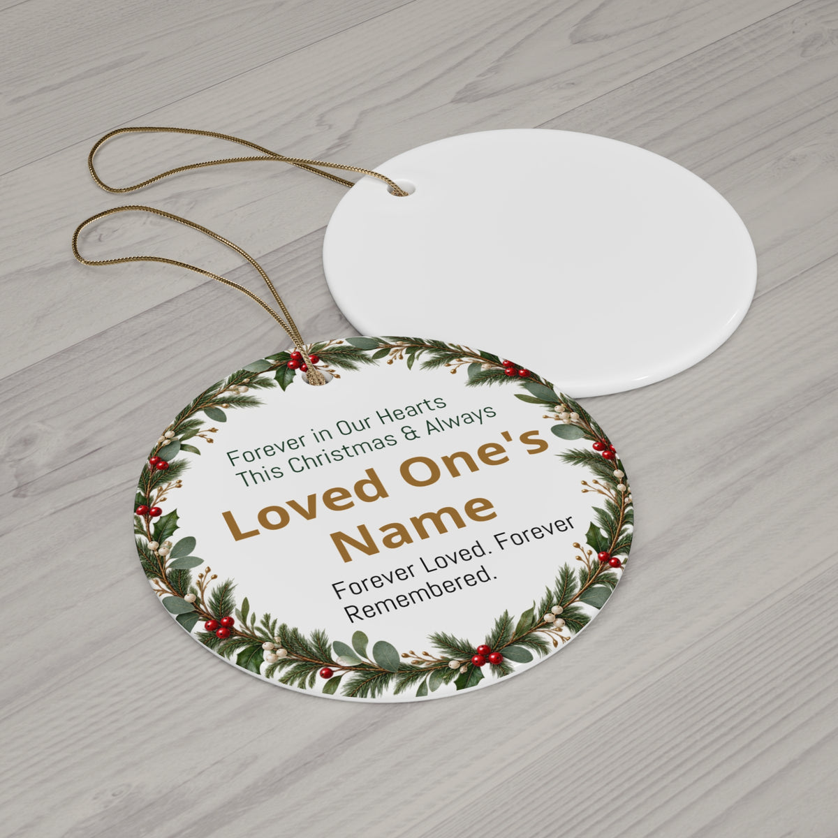 Forever in Our Hearts Personalized Christmas Memorial Ornament