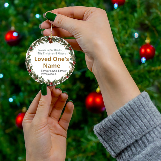 Forever in Our Hearts Personalized Christmas Memorial Ornament