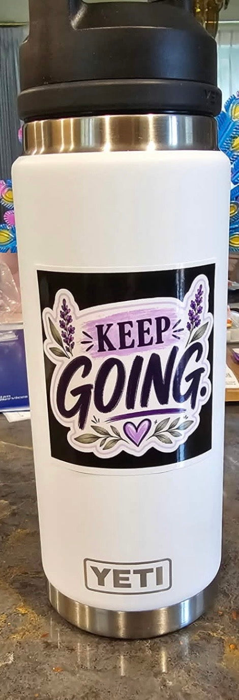 Keep Going - Motivational Sticker — A Little Reminder for the Hard Days 3×3 Kiss-Cut Sticker for Laptops, Water Bottles, Journals & More