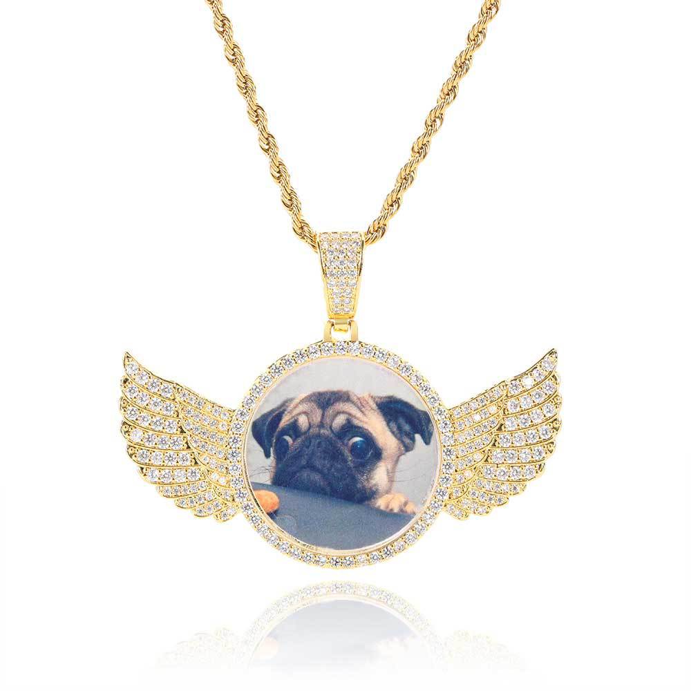 Always With You Personalized Angel Wing Photo Necklace
