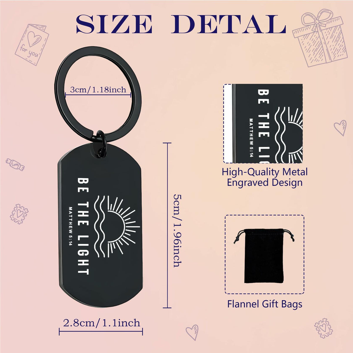 Be The Light -Inspirational Faith Keychain